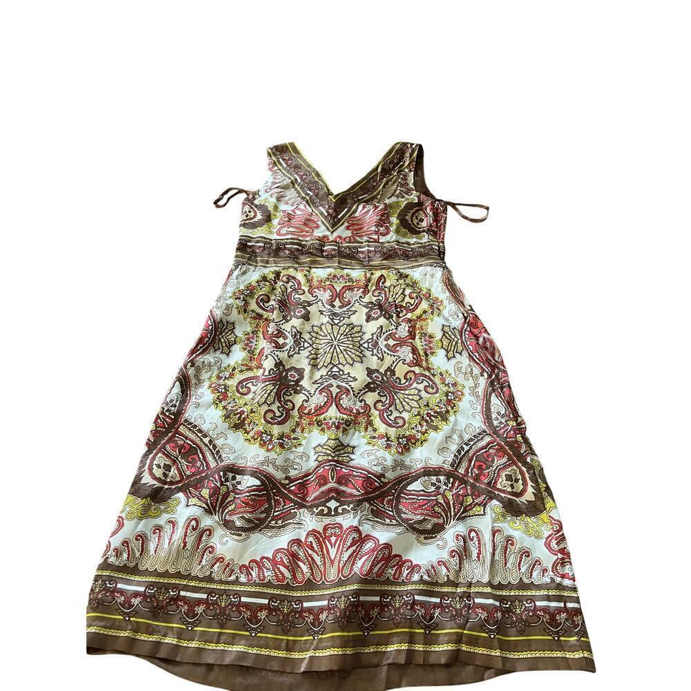 Nicole by Nicole Miller Women's Multicolor Soft Floral Silk Shift Dress Size 6